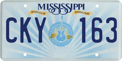 MS license plate CKY163