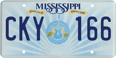 MS license plate CKY166