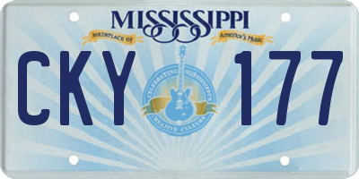 MS license plate CKY177