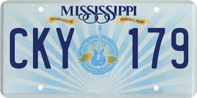 MS license plate CKY179