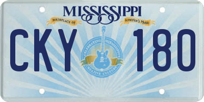MS license plate CKY180