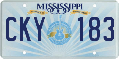 MS license plate CKY183