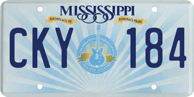 MS license plate CKY184