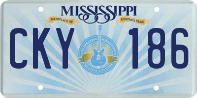 MS license plate CKY186