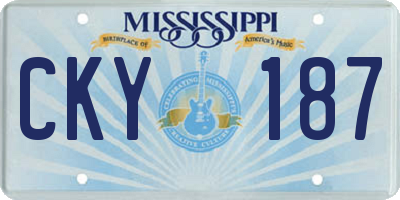 MS license plate CKY187
