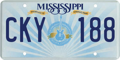 MS license plate CKY188