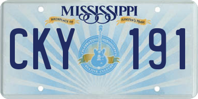 MS license plate CKY191