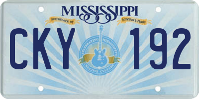 MS license plate CKY192