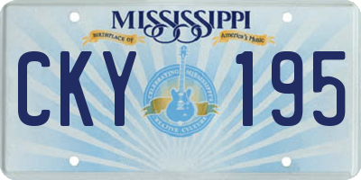 MS license plate CKY195