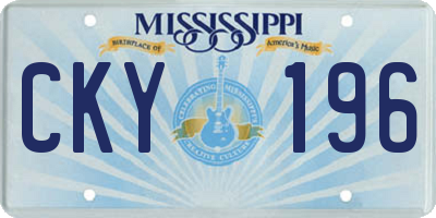 MS license plate CKY196