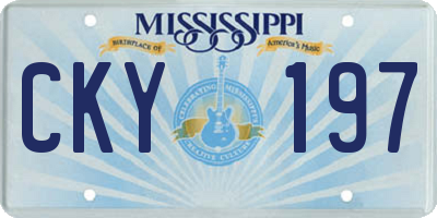 MS license plate CKY197