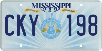 MS license plate CKY198