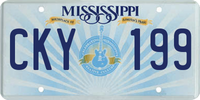 MS license plate CKY199