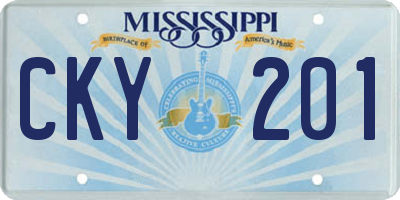 MS license plate CKY201