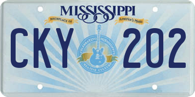 MS license plate CKY202