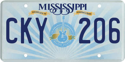 MS license plate CKY206