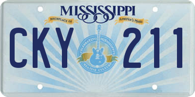 MS license plate CKY211