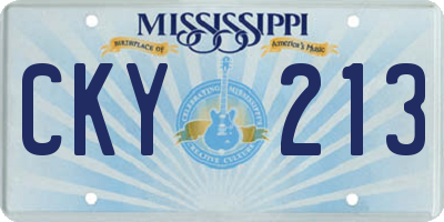 MS license plate CKY213