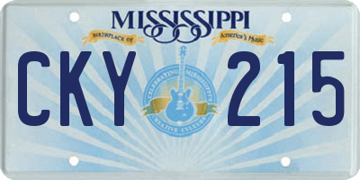 MS license plate CKY215