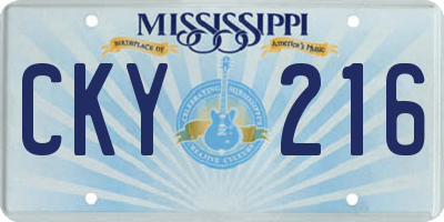 MS license plate CKY216