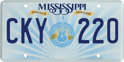 MS license plate CKY220