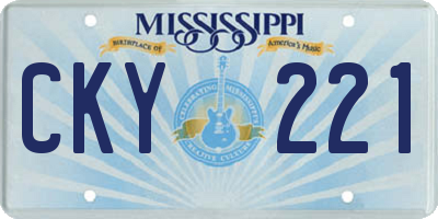 MS license plate CKY221