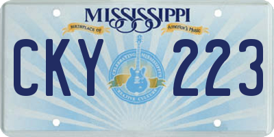 MS license plate CKY223