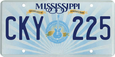 MS license plate CKY225