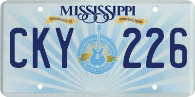 MS license plate CKY226