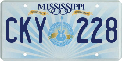 MS license plate CKY228