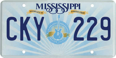 MS license plate CKY229