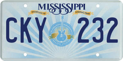 MS license plate CKY232