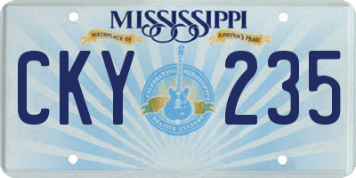 MS license plate CKY235