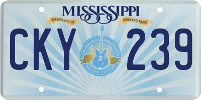 MS license plate CKY239