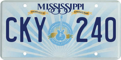 MS license plate CKY240