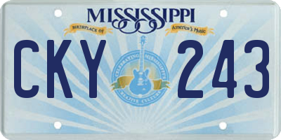 MS license plate CKY243