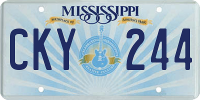 MS license plate CKY244
