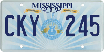 MS license plate CKY245