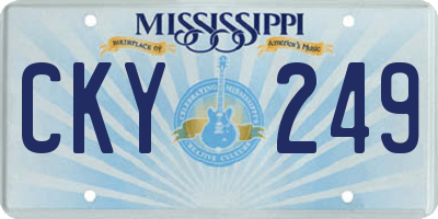 MS license plate CKY249