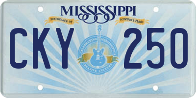 MS license plate CKY250