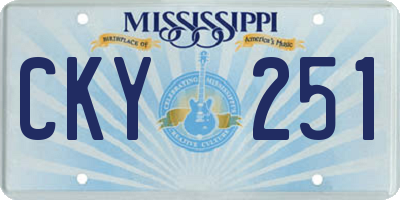 MS license plate CKY251