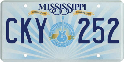 MS license plate CKY252