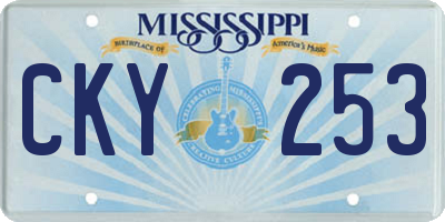 MS license plate CKY253