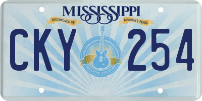 MS license plate CKY254