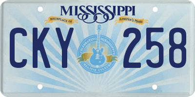 MS license plate CKY258