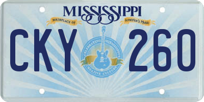 MS license plate CKY260