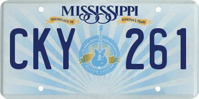 MS license plate CKY261