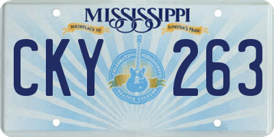 MS license plate CKY263