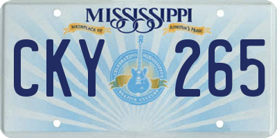 MS license plate CKY265