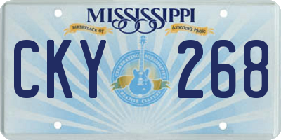 MS license plate CKY268